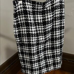 Ann Taylor Monochrome Tweed Pencil Skirt